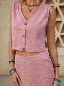 Conjunto Midi Tricot Verona Conjunto Midi Tricot Verona Marina Moda Praia Rosa chiclete P 