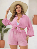 Conjunto Plus Size Elegance Maya Conjunto Plus Size Elegance Maya Marina Moda Praia Rosa G 