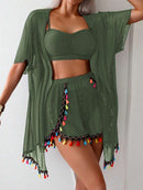 Conjunto Praia Luxo Aurora 4 Peças Conjunto Praia Luxo Aurora 4 Peças Marina Moda Praia Verde P 