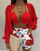 Conjunto Style Flora Maritima Moda Praia C PP 