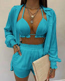 Conjunto Style Flora Maritima Moda Praia E PP 