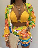Conjunto Style Flora Maritima Moda Praia G PP 