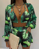 Conjunto Style Flora Maritima Moda Praia K PP 