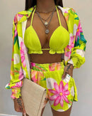 Conjunto Style Flora Maritima Moda Praia L PP 