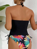 Conjunto Tankini com Top Halter Floral Conjunto Tankini com Top Halter Floral Maritima Moda Praia 