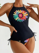 Conjunto Tankini com Top Halter Floral Conjunto Tankini com Top Halter Floral Maritima Moda Praia 
