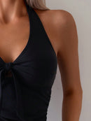 Conjunto Tankini Elegance com Amarração Frontal Conjunto Tankini Elegance com Amarração Frontal Maritima Moda Praia 