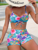 Conjunto Tropical Verão Ajustado Biquíni Noir Elegance Marina Moda Praia Azul Claro P 