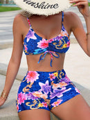 Conjunto Tropical Verão Ajustado Biquíni Noir Elegance Marina Moda Praia Azul P 