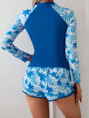 Conjunto UV Feminino Manga Longa com Short Tropical Conjunto UV Feminino Manga Longa com Short Tropical Maritima Moda Praia 