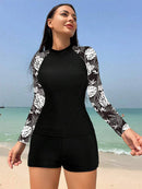 Conjunto UV Isadora Folhagem Conjunto UV Isadora Folhagem Marina Moda Praia Preto e Branco P 