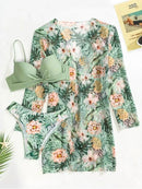 Kit Moda Praia - Biquíni Tropicália + Saída De Praia Maritima Moda Praia 