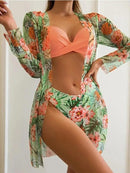 Kit Moda Praia - Biquíni Tropicália + Saída De Praia Maritima Moda Praia LARANJA P 