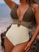Maiô Bicolor Elegance Maitê Maiô Bicolor Elegance Maitê Marina Moda Praia Multicolorido P 