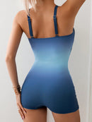 Maiô Degradê Escultura Azul Elegance Maiô Degradê Escultura Azul Elegance Marina Moda Praia 