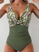 Maiô Estampado Cintura Modeladora Jade Marina Moda Praia Verde P 