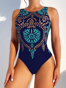 Maiô Estampado Elegance Arabesco Maiô Estampado Elegance Arabesco Marina Moda Praia Azul Marinho P 