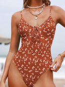 Maiô Floral Delicado Aurora Maiô Floral Delicado Aurora Marina Moda Praia Marrom P 