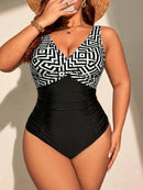 Maiô Geométrico Plus Size Aurora Maiô Geométrico Plus Size Aurora Marina Moda Praia 