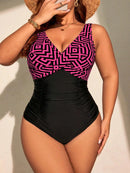 Maiô Geométrico Plus Size Aurora Maiô Geométrico Plus Size Aurora Marina Moda Praia 