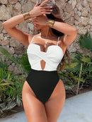 Maiô Minimalista Elegance Maiô Minimalista Elegance Maritima Moda Praia Preto e Branco P 