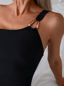 Maiô Ombro Único Elegance com Argola Maiô Ombro Único Elegance com Argola Marina Moda Praia 