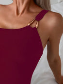 Maiô Ombro Único Elegance com Argola Maiô Ombro Único Elegance com Argola Marina Moda Praia 