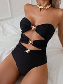 Maiô Recortes Luxo Estela Maiô Recortes Luxo Estela Marina Moda Praia Preto P 