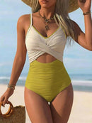 Maiô Sculpt Cross Elegance Bicolor Maiô Sculpt Cross Elegance Bicolor Marina Moda Praia Branco / Verde P 