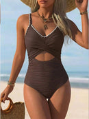 Maiô Sculpt Cross Elegance Bicolor Maiô Sculpt Cross Elegance Bicolor Marina Moda Praia Marrom P 