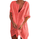 Saída de Banho Chemise Alice Maritima Moda Praia Vermelha P 