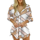 Saída de Banho Chemise Amanda Maritima Moda Praia Estampa 3 P 