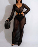 Saída de Praia em Crochê Mylena Maritima Moda Praia Preto P 