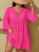 Saída de Praia Plus Size com Manga Longa Saída de Praia Plus Size com Manga Longa Maritima Moda Praia Rosa G 