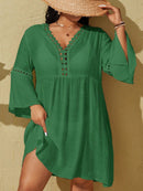 Saída de Praia Plus Size com Manga Longa Saída de Praia Plus Size com Manga Longa Maritima Moda Praia Verde G 