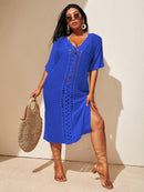 Saída de Praia Plus Size Helena Saída de Praia Plus Size Helena Marina Moda Praia Azul G 