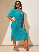 Saída de Praia Plus Size Helena Saída de Praia Plus Size Helena Marina Moda Praia Azul Petróleo G 