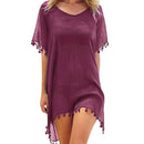 Vestido de Praia Bella em Chiffon com Detalhes de Franjas Maritima Moda Praia 