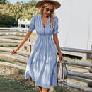 Vestido Nina Maritima Moda Praia azul P 