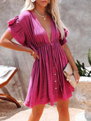 Vestido Praiano Romana Maritima Moda Praia Vinho 
